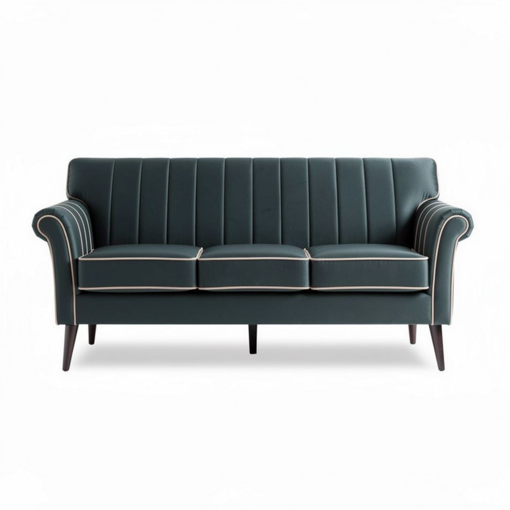 Sofa w stylu vintage z weluru, idealna do salonu - 190 x 90 x 80cm