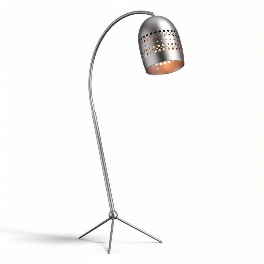 Lampa podłogowa z metalowym kloszem do oświetlenia wnętrz - 150 x 30 x 180cm